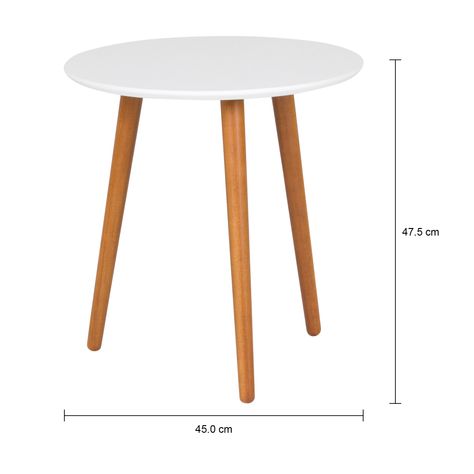 Imagem com medidas do produto MESA LATERAL REDONDA 45 CM TRIWOOD