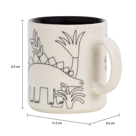 Imagem com medidas do produto CANECA 270 ML BENTOSSAURO