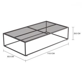 Imagem com medidas do produto MESA DE CENTRO 1,10 M X 60 CM OFF THE GRID