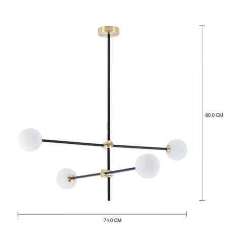 Imagem com medidas do produto LUMINÁRIA DE TETO ORBE