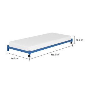 Imagem com medidas do produto CAMA DE SOLTEIRO INFERIOR 78 CM FLAT