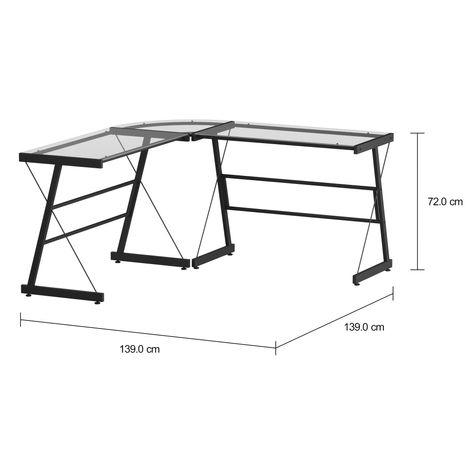 Imagem com medidas do produto MESA ESTAÇÃO DE TRABALHO 1,39 M X 1,39 M DARBS