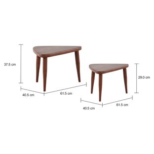 Imagem com medidas do produto MESA LATERAL CONJUNTO COM 2 PEÇAS 60 CM X 37 CM CHER