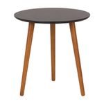 Preto - MESA LATERAL REDONDA 45 CM TRIWOOD