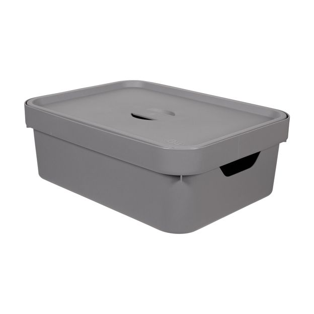 CAIXA 13 CM X 36 CM X 26 CM KEEP IT ALL CINZA/CINZA | Tok&Stok