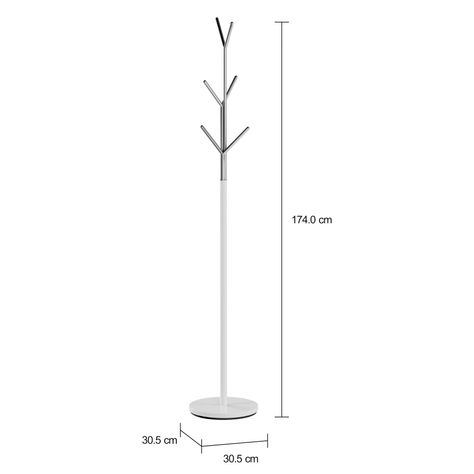 Imagem com medidas do produto CABIDEIRO DE CHÃO TWIG