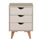 Nozes - MESA DE CABECEIRA 3 GAVETAS LIN