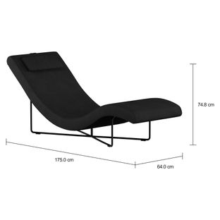 Imagem com medidas do produto CHAISE LONGUE ALUA