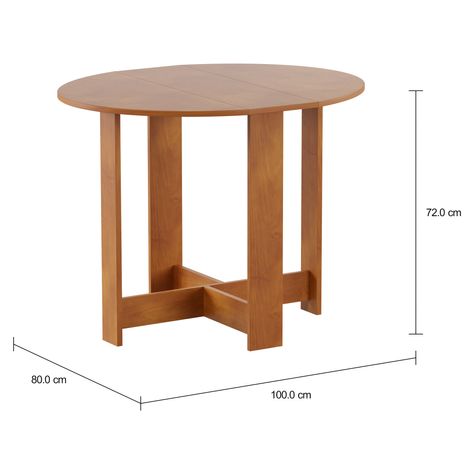 Imagem com medidas do produto MESA DOBRÁVEL OVAL 1 M X 80 CM TINA
