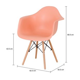 Imagem com medidas do produto EAMES WOOD CADEIRA C/BRAÇOS