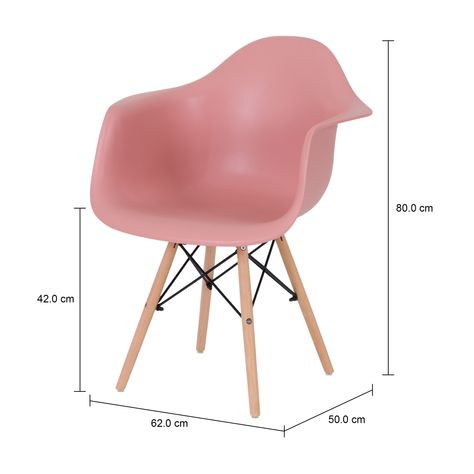 Imagem com medidas do produto EAMES WOOD CADEIRA C/BRAÇOS