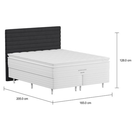 Imagem com medidas do produto CAMA DE CASAL/QUEEN LINIEN PREMIUM