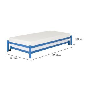 Imagem com medidas do produto CAMA DE SOLTEIRO 88 C/CAMA INF 78 FLAT