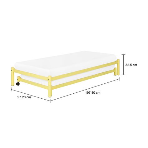 Imagem com medidas do produto CAMA DE SOLTEIRO 88 C/CAMA INF 78 FLAT