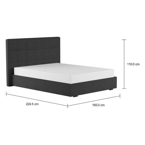 Imagem com medidas do produto CAMA DE CASAL 1,38 M C/ CABECEIRA SOX