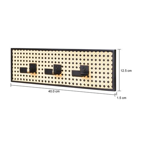 Imagem com medidas do produto CABIDEIRO DE PAREDE COM 3 GANCHOS AUSTRIAC