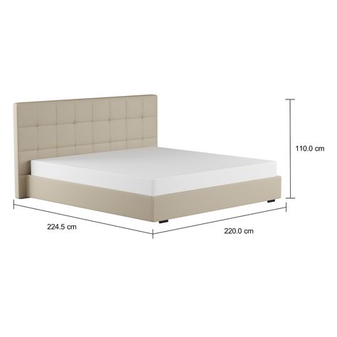 Imagem com medidas do produto CAMA KING 1,93 M C/ CABECEIRA SOX