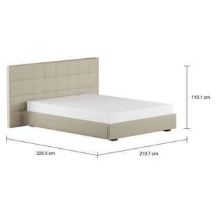 Imagem com medidas do produto CAMA QUEEN 1,58 M C/ CABECEIRA SOX