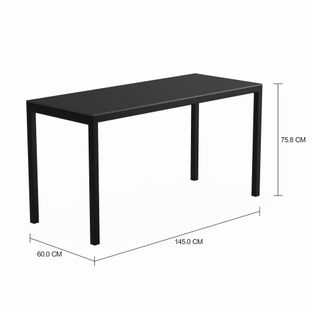 Imagem com medidas do produto MESA 1,45 M X 60 CM TAMPO MADEIRA METRIC