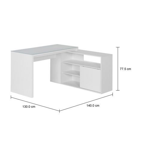 Imagem com medidas do produto VETRO MESA C/BALCAO 1P. 140X130 C/TAMPO