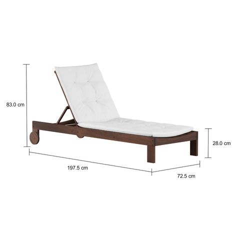 Imagem com medidas do produto CHAISE LONGUE C/ ALMOFADA LEME