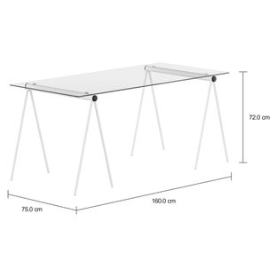 Imagem com medidas do produto MESA 1,60 M X 75 CM TRET