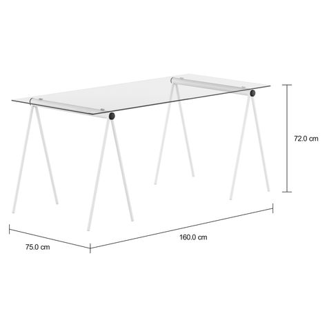 Imagem com medidas do produto MESA 1,60 M X 75 CM TRET