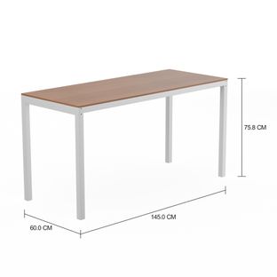 Imagem com medidas do produto MESA 1,45 M X 60 CM TAMPO MADEIRA METRIC