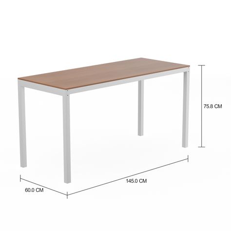 Imagem com medidas do produto MESA 1,45 M X 60 CM TAMPO MADEIRA METRIC