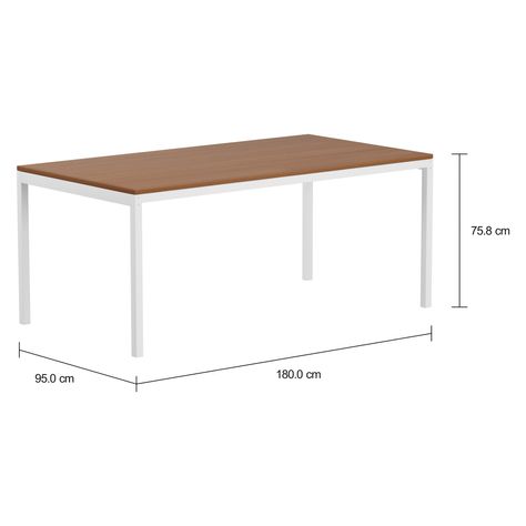 Imagem com medidas do produto MESA 1,80 M X 95 CM TAMPO MADEIRA METRIC