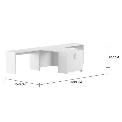 Imagem com medidas do produto ESTAÇÃO DE TRABALHO DUPLA 360X184 FIND