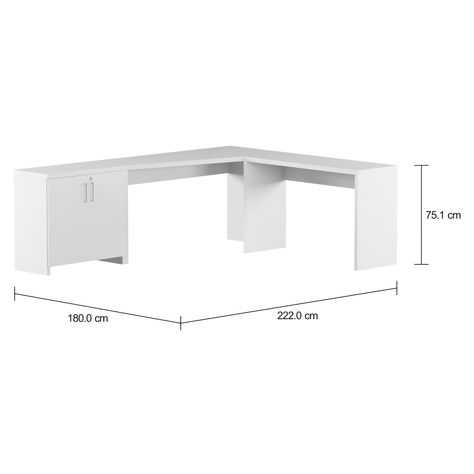 Imagem com medidas do produto ESTAÇÃO DE TRABALHO CANTO 222X180 FIND