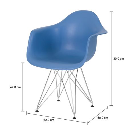 Imagem com medidas do produto EAMES TOWER CADEIRA COM BRAÇOS