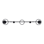 Preto - CABIDEIRO DE PAREDE COM 5 GANCHOS HOOP HOOK