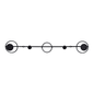 Preto - CABIDEIRO DE PAREDE COM 5 GANCHOS HOOP HOOK