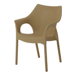 Bege - CADEIRA EMPILHÁVEL COM BRAÇOS PIEMONTE