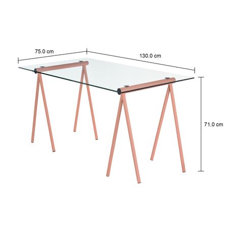 Imagem com medidas do produto MESA 1,30 M X 75 CM TRET