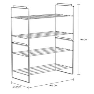Imagem com medidas do produto SAPATEIRA EMPILHÁVEL COM 2 FINELINE I