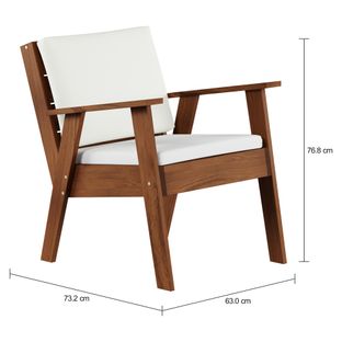 Imagem com medidas do produto POLTRONA C/ ALMOF. ASSENTO E ENCOSTO SOL