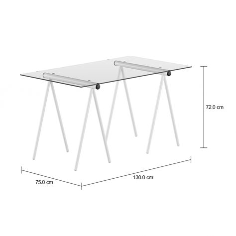 Imagem com medidas do produto MESA 1,30 M X 75 CM TRET