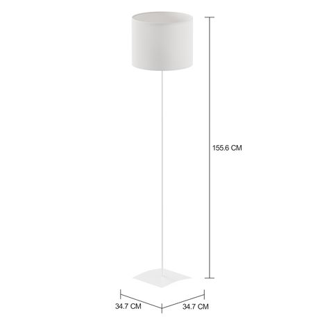 Imagem com medidas do produto LUMINÁRIA DE CHÃO ALINE C/CÚP H