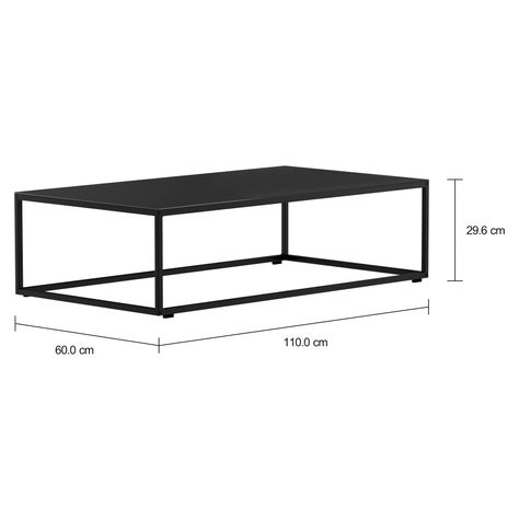 Imagem com medidas do produto MESA CENTRO 1,10 M X 60 CM VIDRO LINNEA