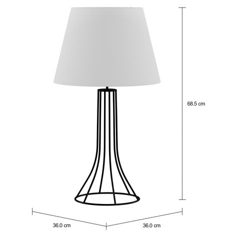 Imagem com medidas do produto TORRE LUMINÁRIA MESA C/ CUP LUZ Z