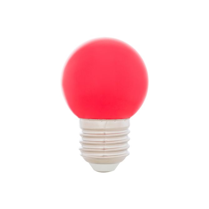 Lâmpada Led Bolinha Vermelha 1w E27 220v Taschibra