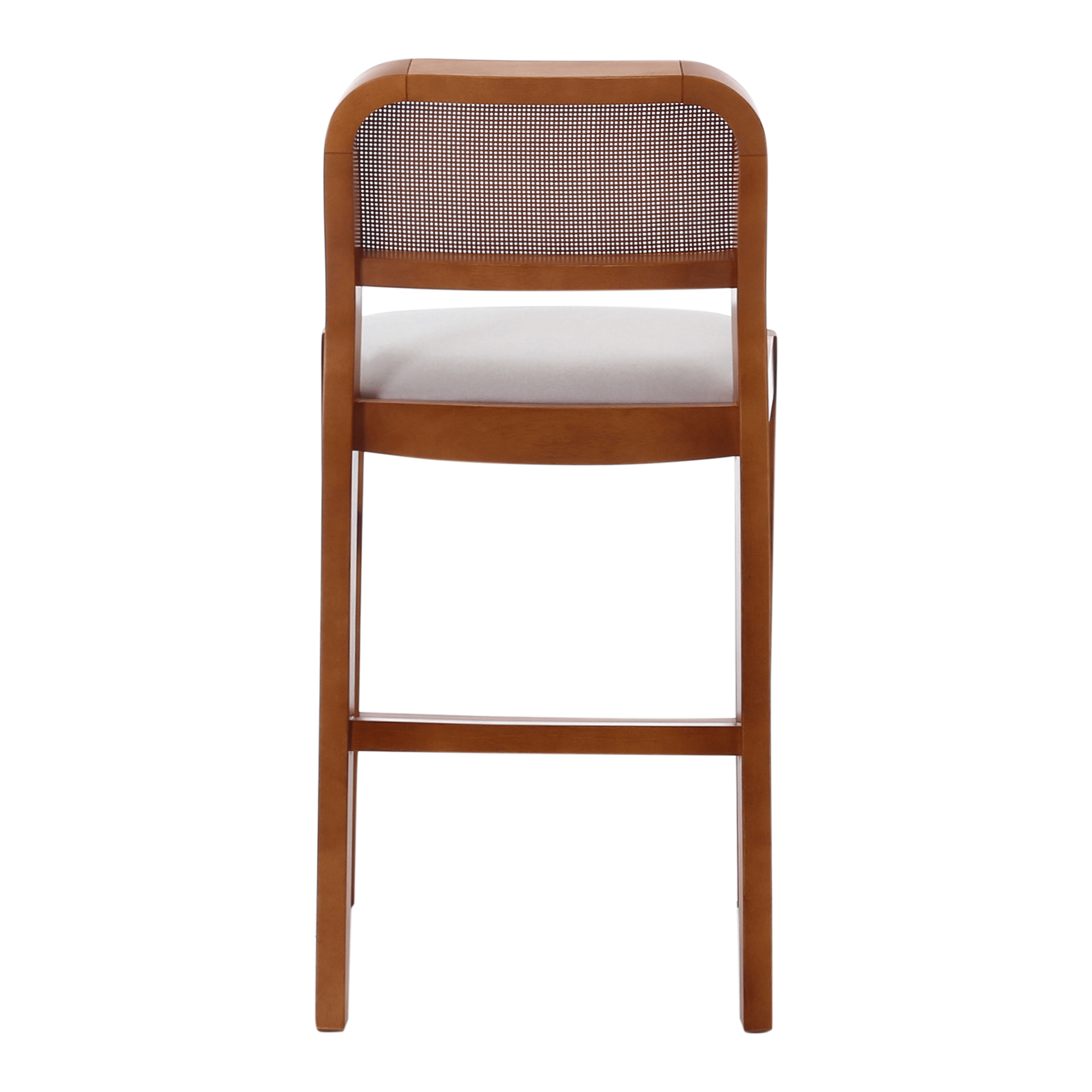 Macias Brass Bar Stools With Back BANCO MÉDIO MARAÍ NATURAL/NOZES