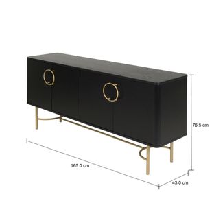 Imagem com medidas do produto DARKO BUFFET 4 PORTAS 1,65 M X 43 CM