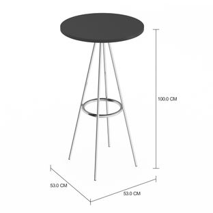 Imagem com medidas do produto BARISTA MESA ALTA REDONDA 53 CM
