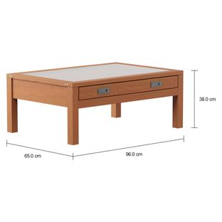 Imagem com medidas do produto MESA DE CENTRO 96 CM X 65 CM ARMAZÉM