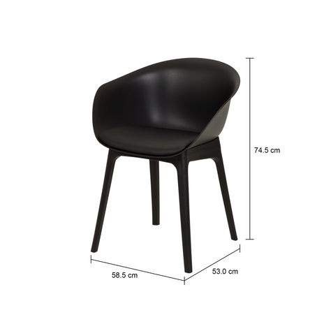 Imagem com medidas do produto CADEIRA COM BRAÇOS TALIA