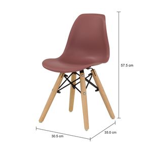 Imagem com medidas do produto CADEIRA INFANTIL EAMES WOOD